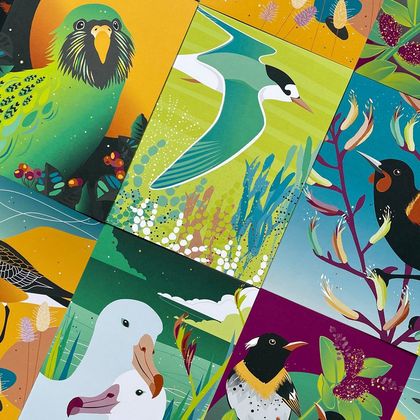 'Coast' Birds of a Feather Cards x6